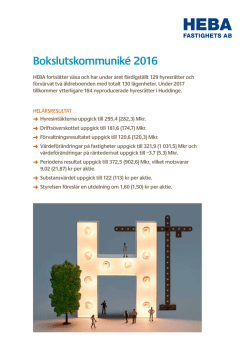 Bokslutskommuniké 2016