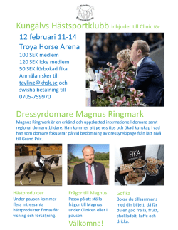 Dressyrdomare Magnus Ringmark Kungälvs Hästsportklubb