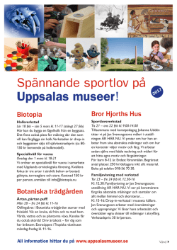 Spännande sportlov på Uppsalas museer !