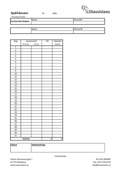 Sjukfrånvaro - LSS Assistans