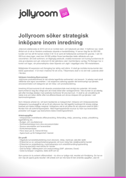 Jollyroom söker strategisk inköpare inom inredning