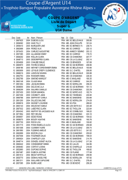 COUPE D`ARGENT Liste de Départ Super G U14 Dame