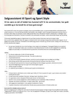 hummel søger salgsassistent til Sport og Sport Style