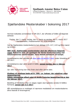 Indkaldelse til de Sjællandske Mesterskaber 2017.
