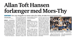 Allan Toft Hansen forlænger med Mors