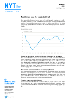Fertilitet 2016 - Danmarks Statistik