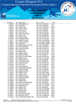 COUPE D`ARGENT Liste de Départ Super G U14 Homme