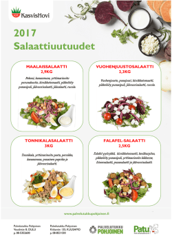 Salaatti uutuudet 2017 - Palvelutukku Pohjoinen