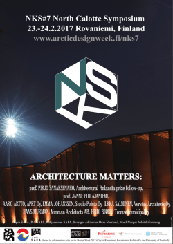 ARCHITECTURE MATTERS: NKS#7 North Calotte Symposium 23