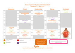 Fysios Tapiolan liikuntaryhmät kevät 2017 Voimassa 9.1.