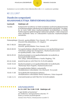 Ennakko-ohjelma - Oulun Duodecim