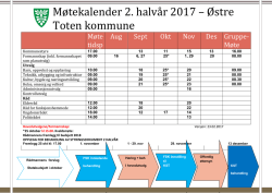 Møtekalender 2. halvår 2017 – Østre Toten kommune