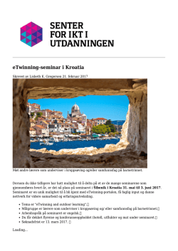 eTwinning-seminar i Kroatia - Senter for IKT i utdanningen