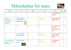 Månedsplan for mars