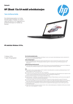 HP ZBook 15u G4 mobil arbeidsstasjon