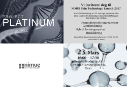 Project Platinum nimue invitasjon 2017