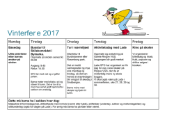 Plan for vinterferien