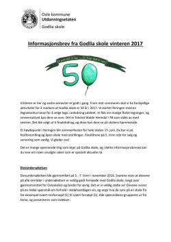 Informasjonsbrev fra Godlia skole vinteren 2017