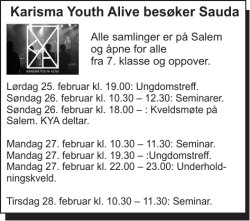 Karisma Youth Alive – Salem Salem 25/02/2017 | 26/02/2017