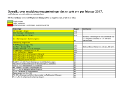 Statusinformasjon modulvogntogsøknader per februar 2017