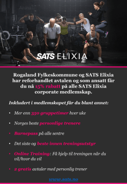 SATS ELIXIA - Rogaland fylkeskommune