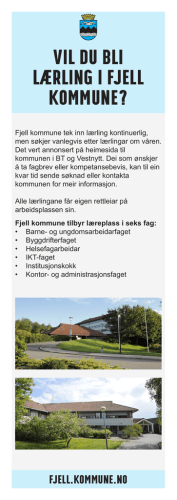 FJELL.KOMMUNE.NO Vil du bli lærling i Fjell kommune?