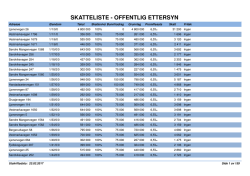 skatteliste - offentlig ettersyn