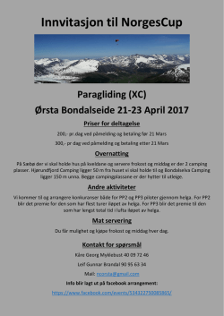 Innvitasjon til NorgesCup Paragliding (XC)