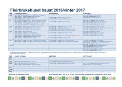 Fleirbrukshuset haust 2016/vinter 2017
