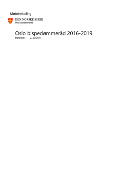 Innkalling og saksliste - Oslo bispedømmeråd