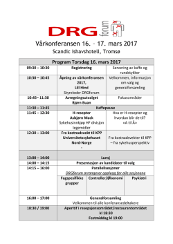 Vårkonferansen 16. – 17. mars 2017