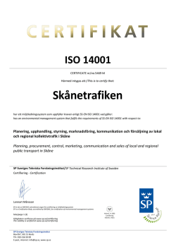 ISO 14001 - Skånetrafiken
