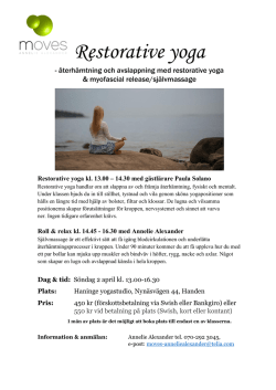 Restorative yoga - Haninge yogastudio