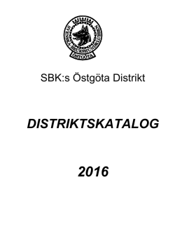 distriktskatalog - SBK:s Östgöta Distrikt