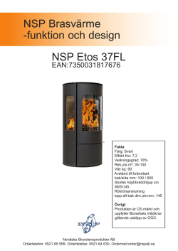 NSP Etos 37FL NSP Brasvärme -funktion och design
