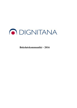 Dignitana Bokslutskommunike 2016