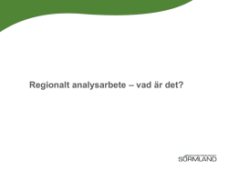 Regionalt analysarbete – vad är det?