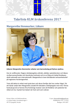 Talarlista KLM årskonferens 2017
