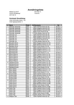 Anmälningslista - Karlstads Simsällskap