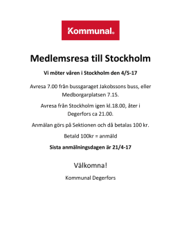 Medlemsresa till Stockholm