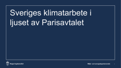Sveriges klimatarbete i ljuset av Parisavtalet
