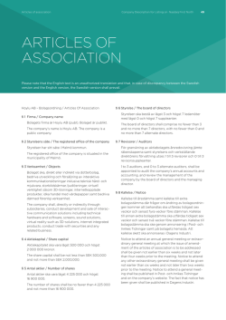 articles of association