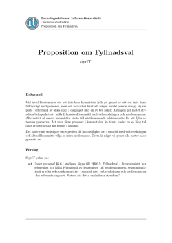 Proposition om Fyllnadsval - Informationsteknik på Chalmers