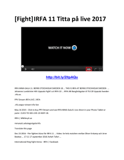 [Fight]IRFA 11 Titta på live 2017