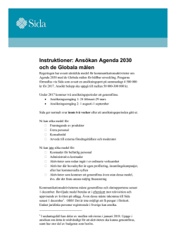 Instruktioner: Ansökan Agenda 2030 och de Globala målen