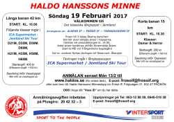 Inbjudan - Haldo Hanssons Minne