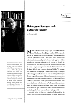 Heidegger, Spengler och autentisk fascism