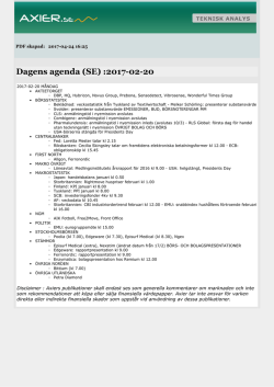 Dagens agenda (SE) :2017-02-20