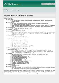 Dagens agenda (SE) :2017-02-22