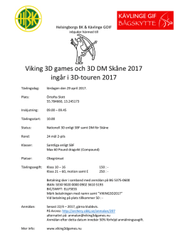 Viking 3D Games och DM 29 april
